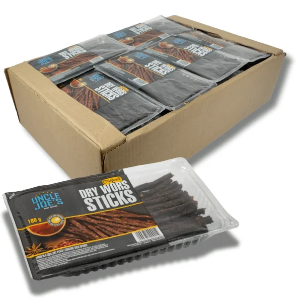 Uncle Joe's Original Dry Wors Sticks 30x180g | Wholesale | Fleisherei Online Store