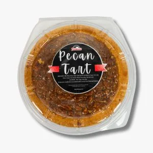 Rich pecan tart with caramel filling and golden pastry crust