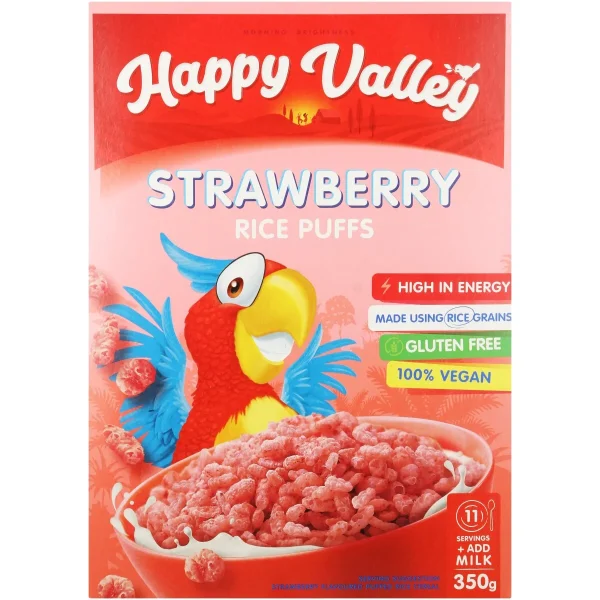 Happy Valley Strawberry Rice Puffs 350g